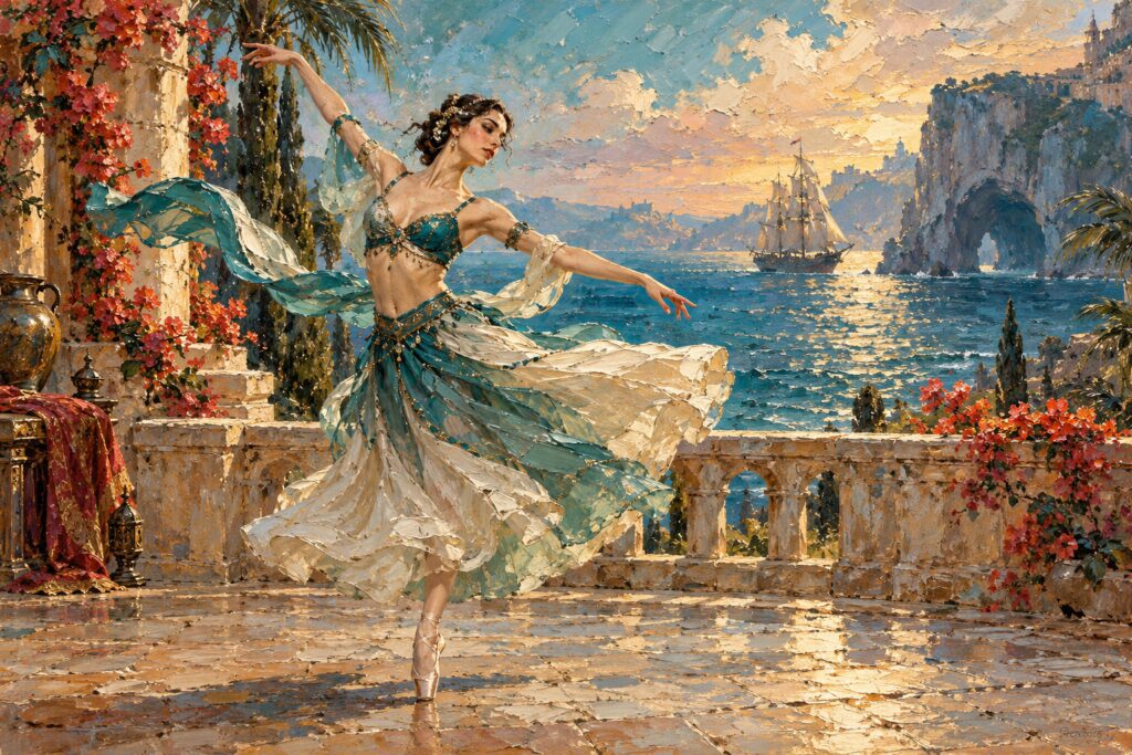 Oil-style illustration inspired by Le Corsaire
